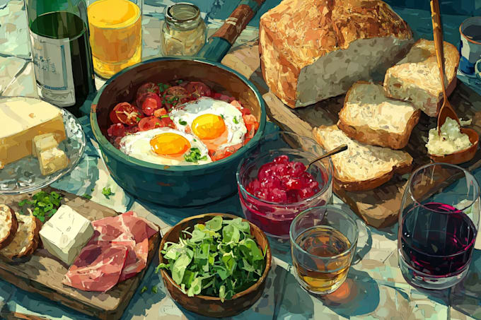 draw delicious food illustration