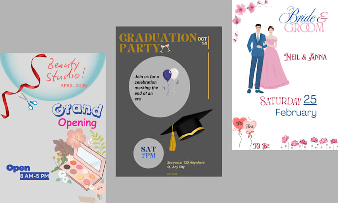 design custom invitation flyers
