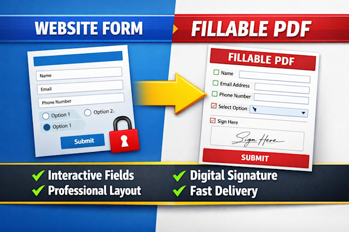 create or convert fillable PDF form from word or PDF fast