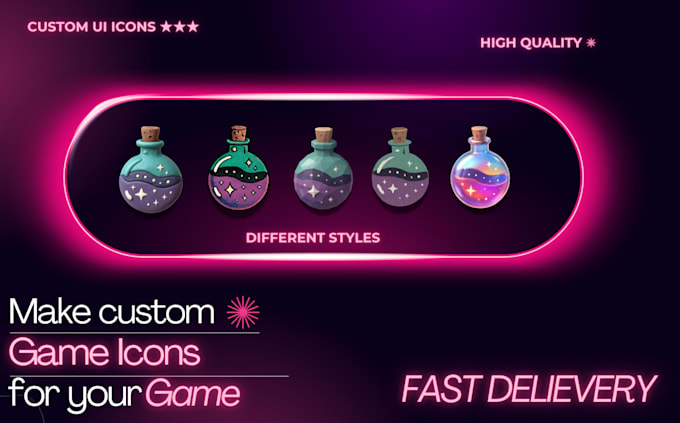 design professional custom game UI icons for your game