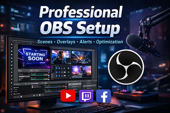 professionally setup obs studio for streaming and recording