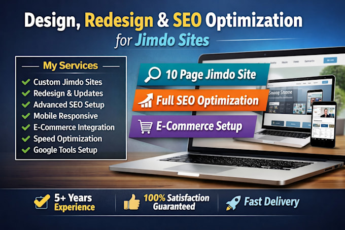 design redesign jimdo website and do jimdo SEO optimization