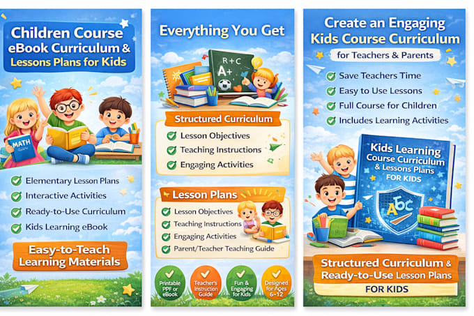 create children course ebook curriculum educational kid activity lesson plans