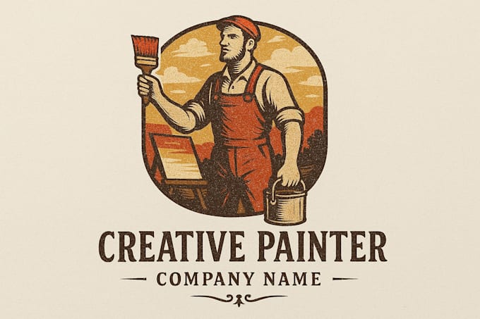 do creative painter vintage logo with creative concepts