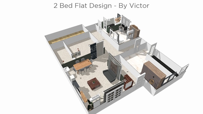design realistic 3d interior, 3d exterior and 2d floor plan