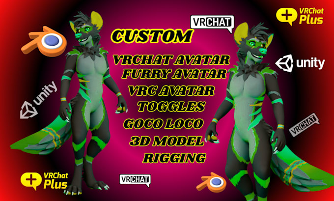 create furry vrchat avatar vtuber model avatar commission vr chat avatar model