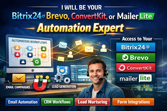 be your bitrix24, brevo, convertkit, mailerlite automation expert