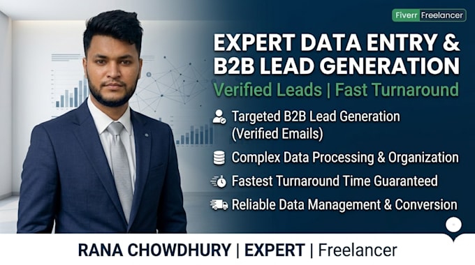 do expert data entry, b2b lead generation and web research