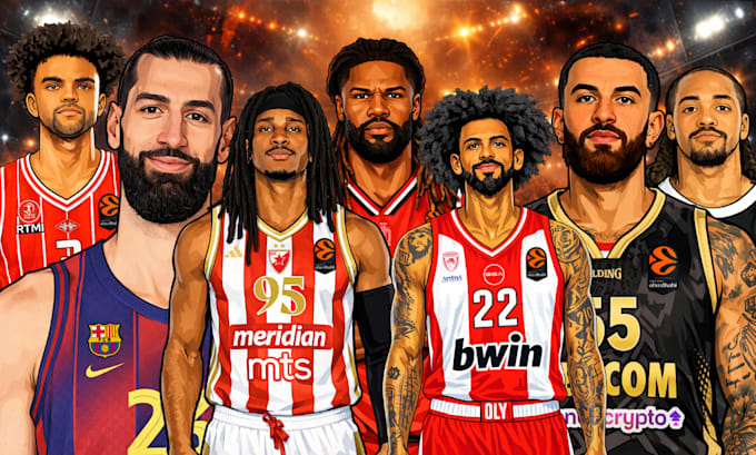 create a custom sports cartoon illustration