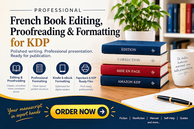 edit proofread and format your french book for KDP