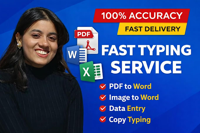 convert PDF to word or excel typing work