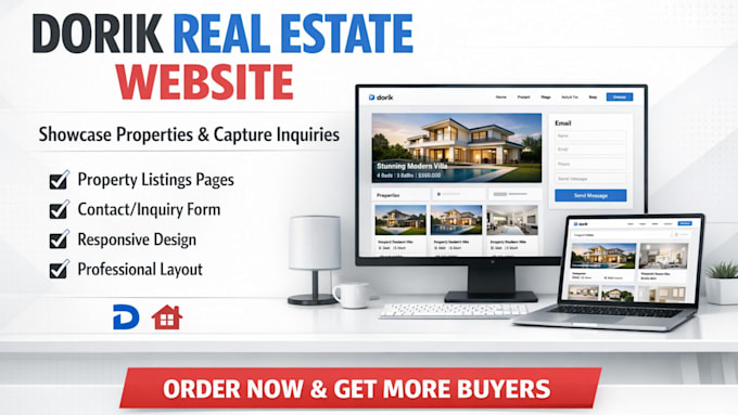 create dorik website for real estate agents, property listings and inquiry forms