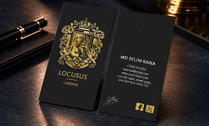 design luxury gold foil business card with print ready files