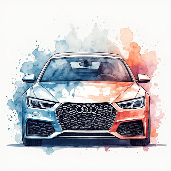 create a custom watercolor car portrait