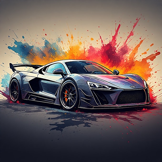 illustrate a custom watercolor car portrait