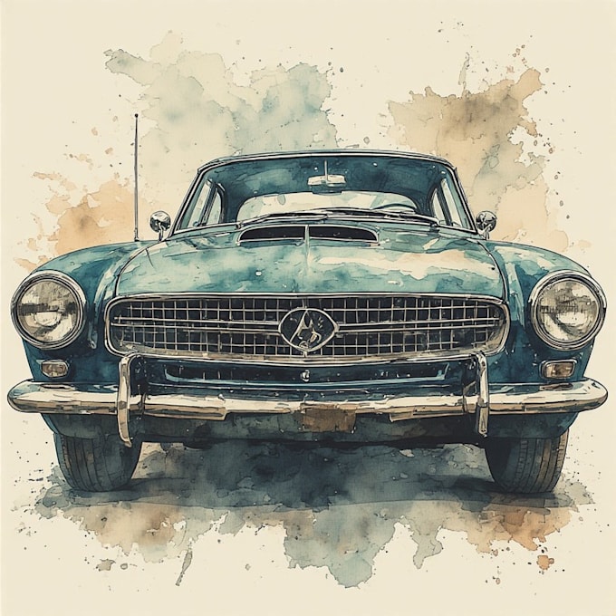 create a custom watercolor car portrait