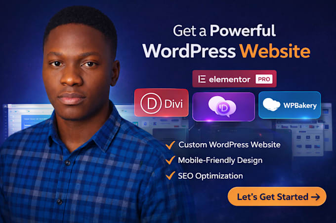 design wordpress website using elementor divi wpbakery guternberg