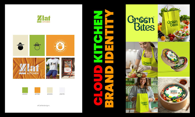 design cloud kitchen brand style guide ghost kitchen logo restaurant brand kit