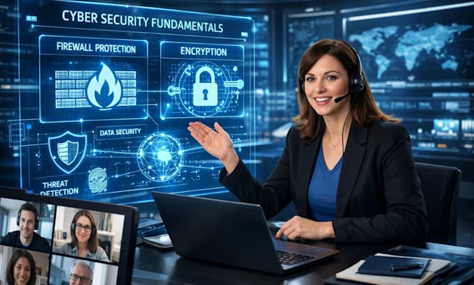 create cybersecurity online course, powerpoint presentation slides curriculum