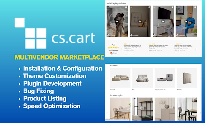 develop custom cs cart theme ecommerce multivendor marketplace fix bug errors