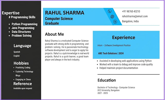 design a professional ats resume and CV