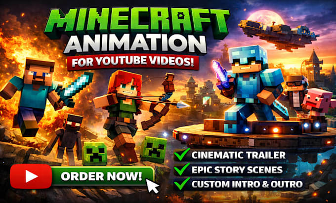Anima personajes de minecraft en introducción y outro cinematográficos ...
