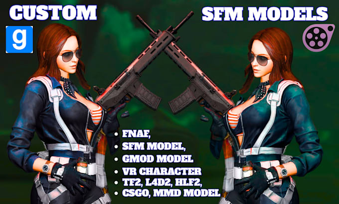 model, port, edit custom sfm model, gmod playermodel, tf2, l4d2 mmd, nsfw vrchat