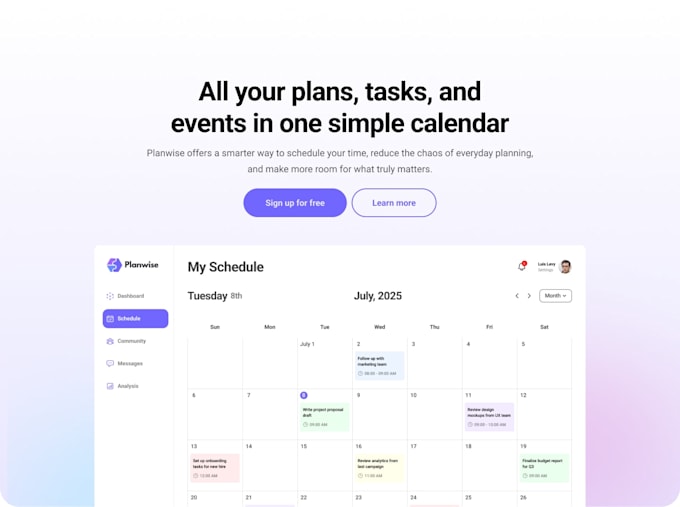 design a landing page for your startup