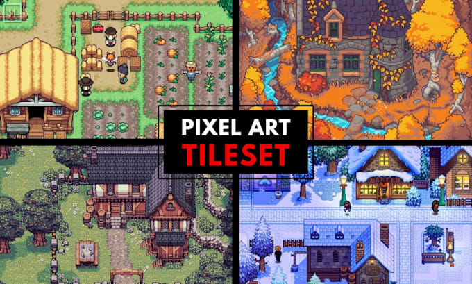 Créer des tilesets pixel art, assets de top down, objets, props pour ...