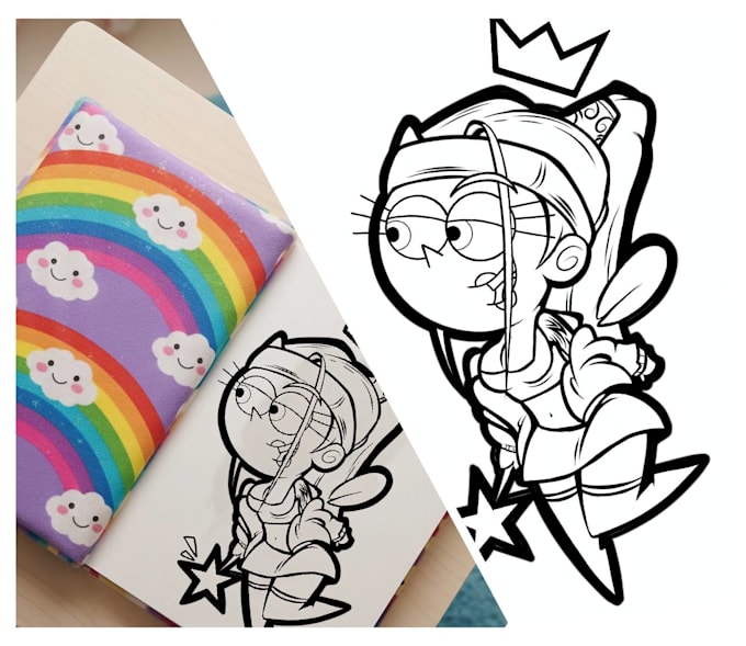 create art illustrations for coloring books