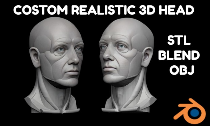 do 3d head bust sculpt, character face model, 3d modeling for 3d printing zbrush