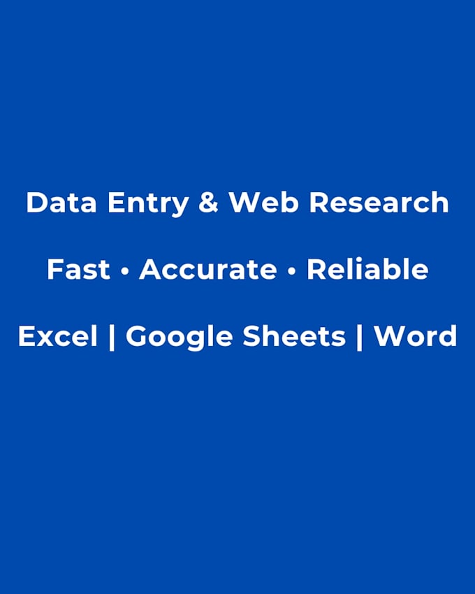 do accurate data entry, copy paste and web research tasks
