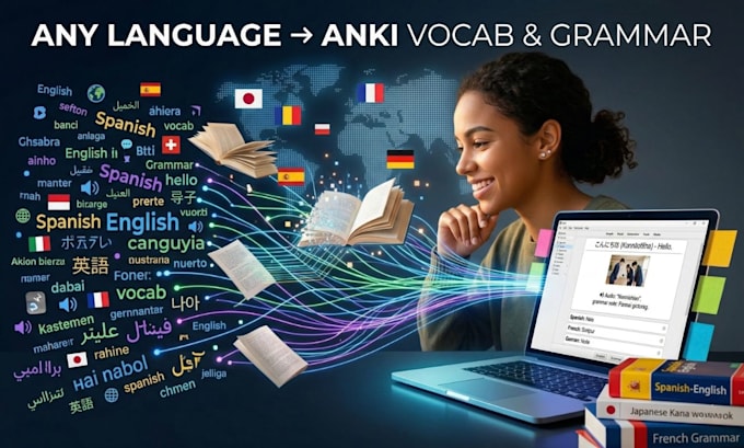 create anki flashcards for learning any languages