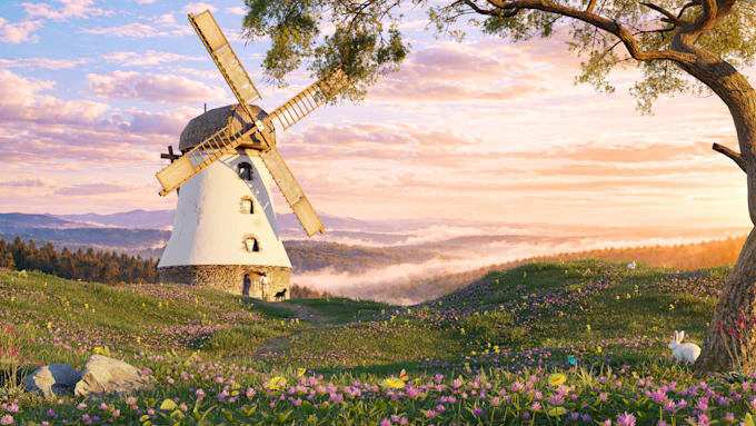 make 3d environment render with good lighting