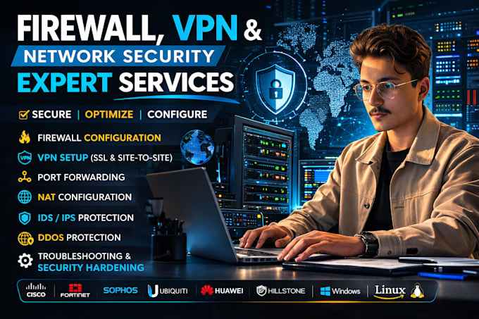 setup firewall, vpn and network security