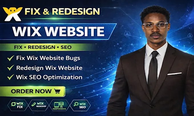 fix wix website bugs, redesign wix website, wix studio, wix velo, wix seo setup