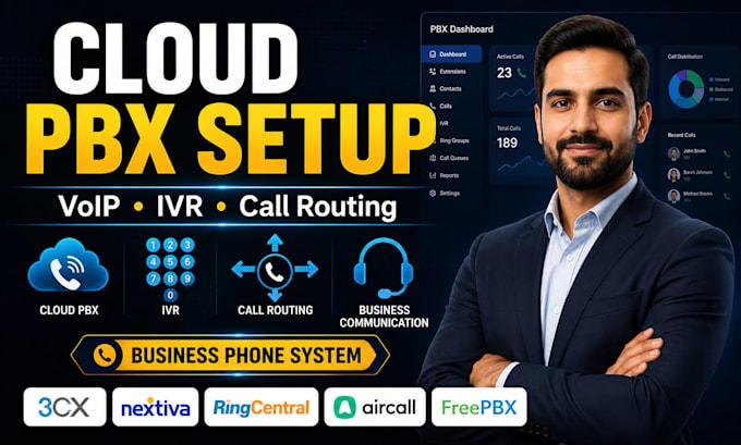 setup 3cx cloud pbx voip IVR call routing and business phone system