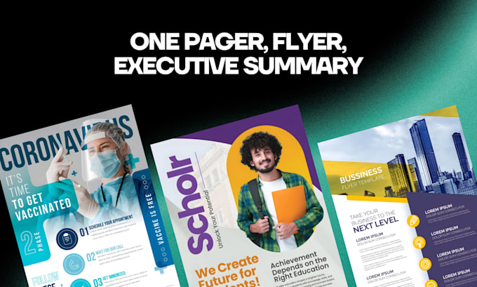 design business flyer, one pager, sheet or executive summary