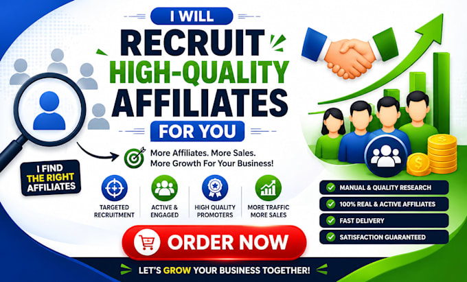 recruit targeted affiliates and influencers for your affiliate program