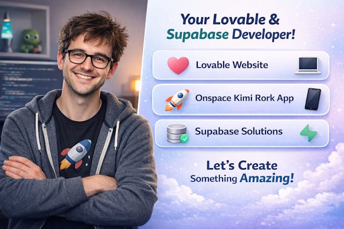 be your lovable and supabase developer, lovable website, onspace kimi rork app