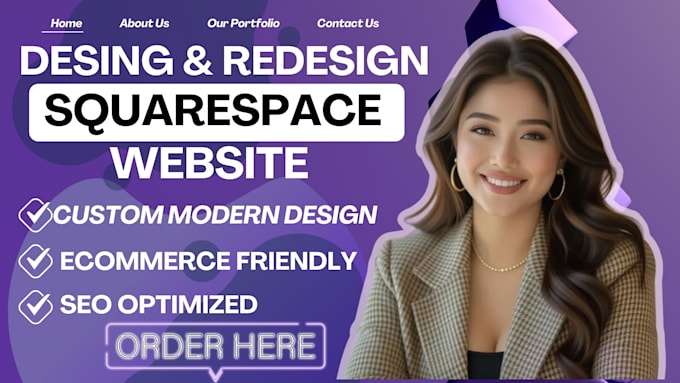 design or redesign squarespace website clone custom squarespace website