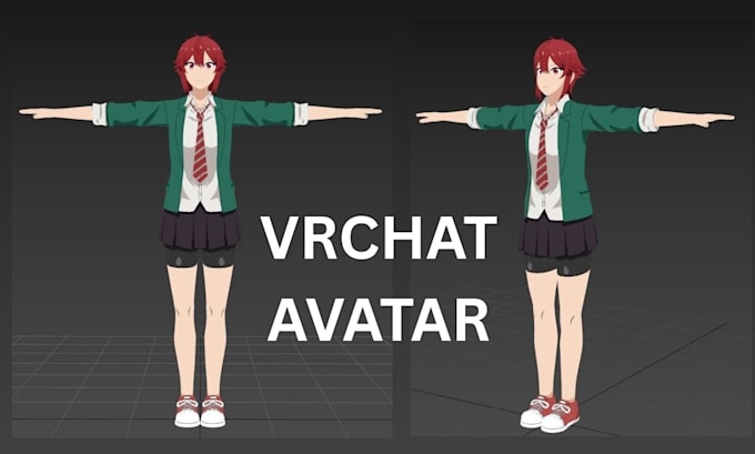 Make custom high compatible anime vr chat avatar model anime vrc ...
