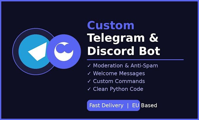 create a custom telegram or discord bot with moderation and automation