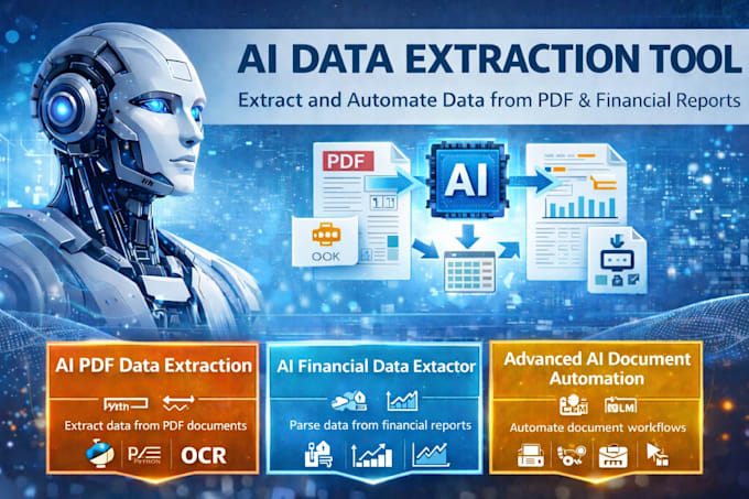 create ai tool to extract relevant data from pdf and financial reports etc