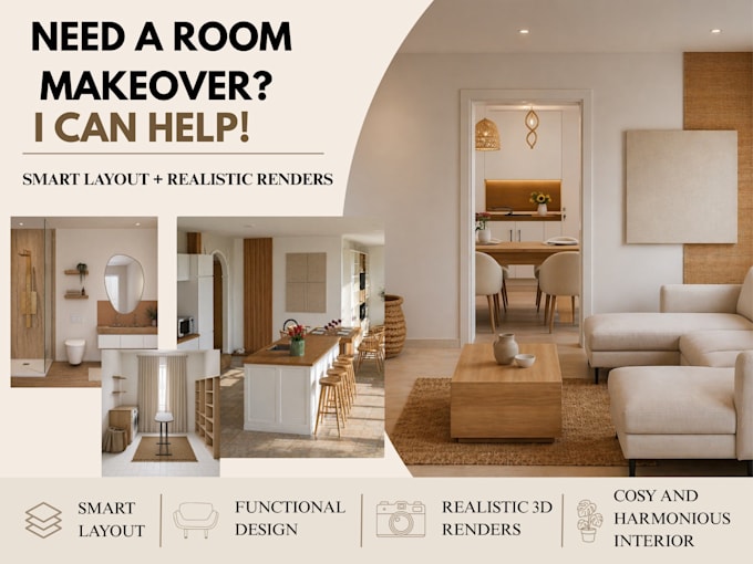create modern realistic interior renders