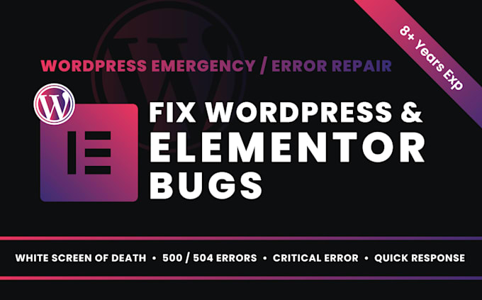 fix wordpress elementor bugs, white screen and errors