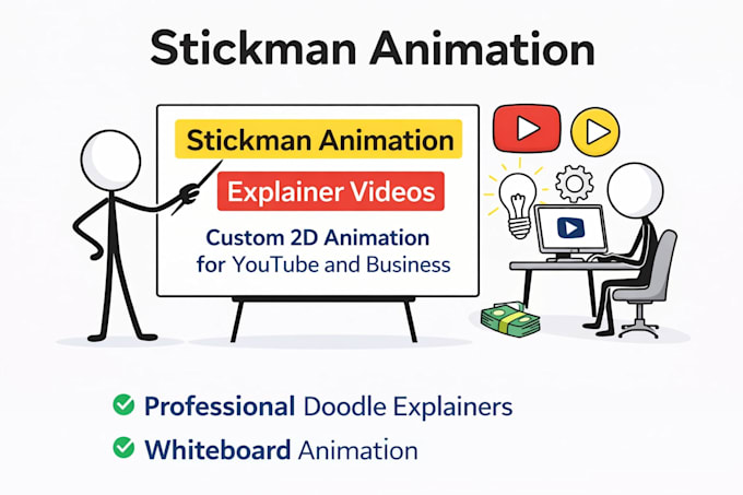 Create professional stick figure animation for youtube and explainer ...