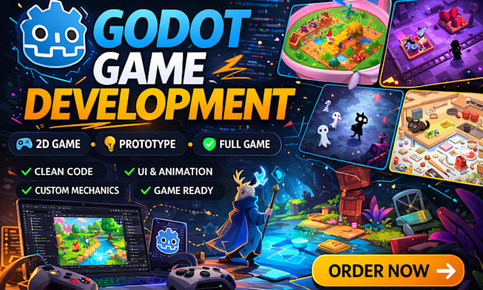 Develop a custom 2d game in godot with gameplay mechanics and systems ...