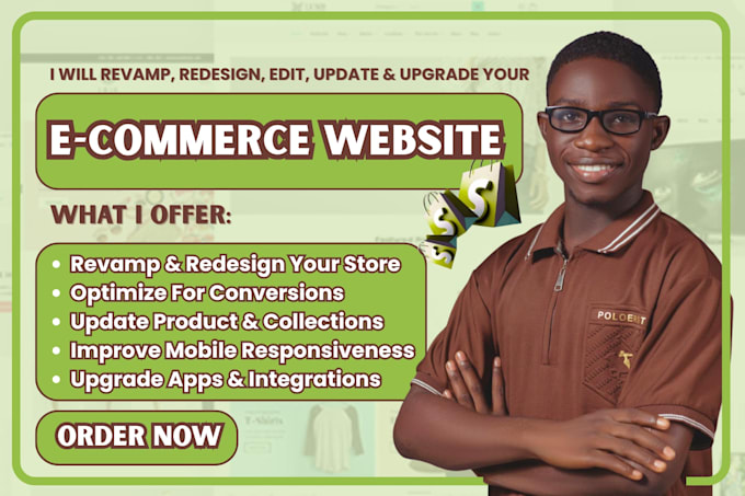 revamp, redesign, edit, update and upgrade your shopify or ecommerce website