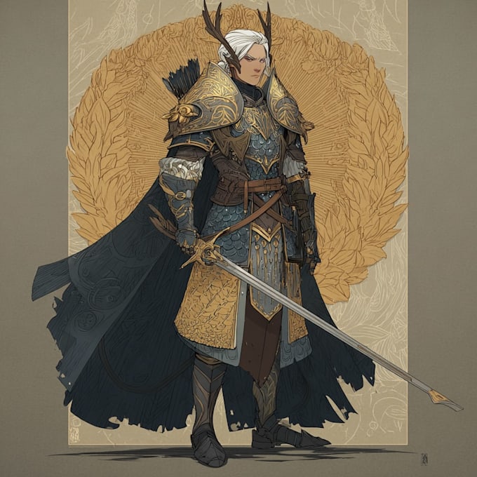 draw fnatasy character and dnd character illusration